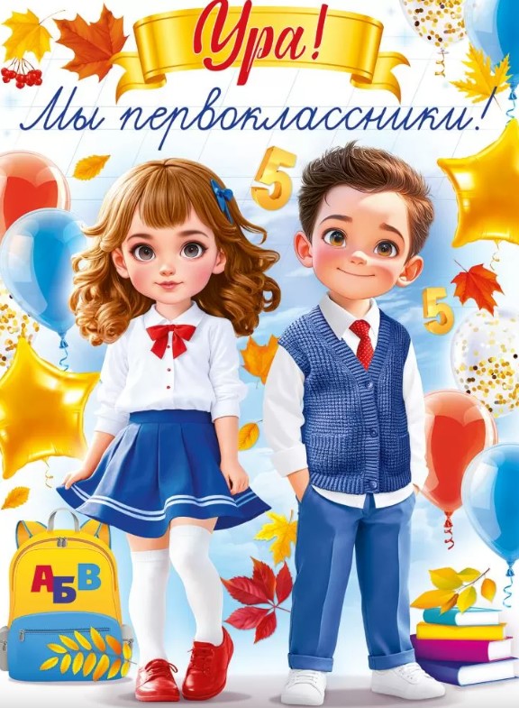 Плакат 'Ура, мы первоклассники', 84.938