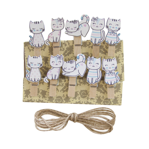 Декоративные прищепки, 'Кошечки', 3,5 см, (10 шт;уп), 6231475
