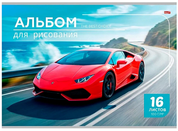ТМ"Profit"Альбом для рисования А4 16л. АВТОМОБИЛЬНАЯ ТЕМАТИКА - 5, скрепка 16-2419