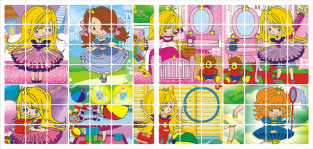 Мозайка с раскраской А5 Шаг за шагом "Маленькие принцессы" 98 наклеек, МНР-001